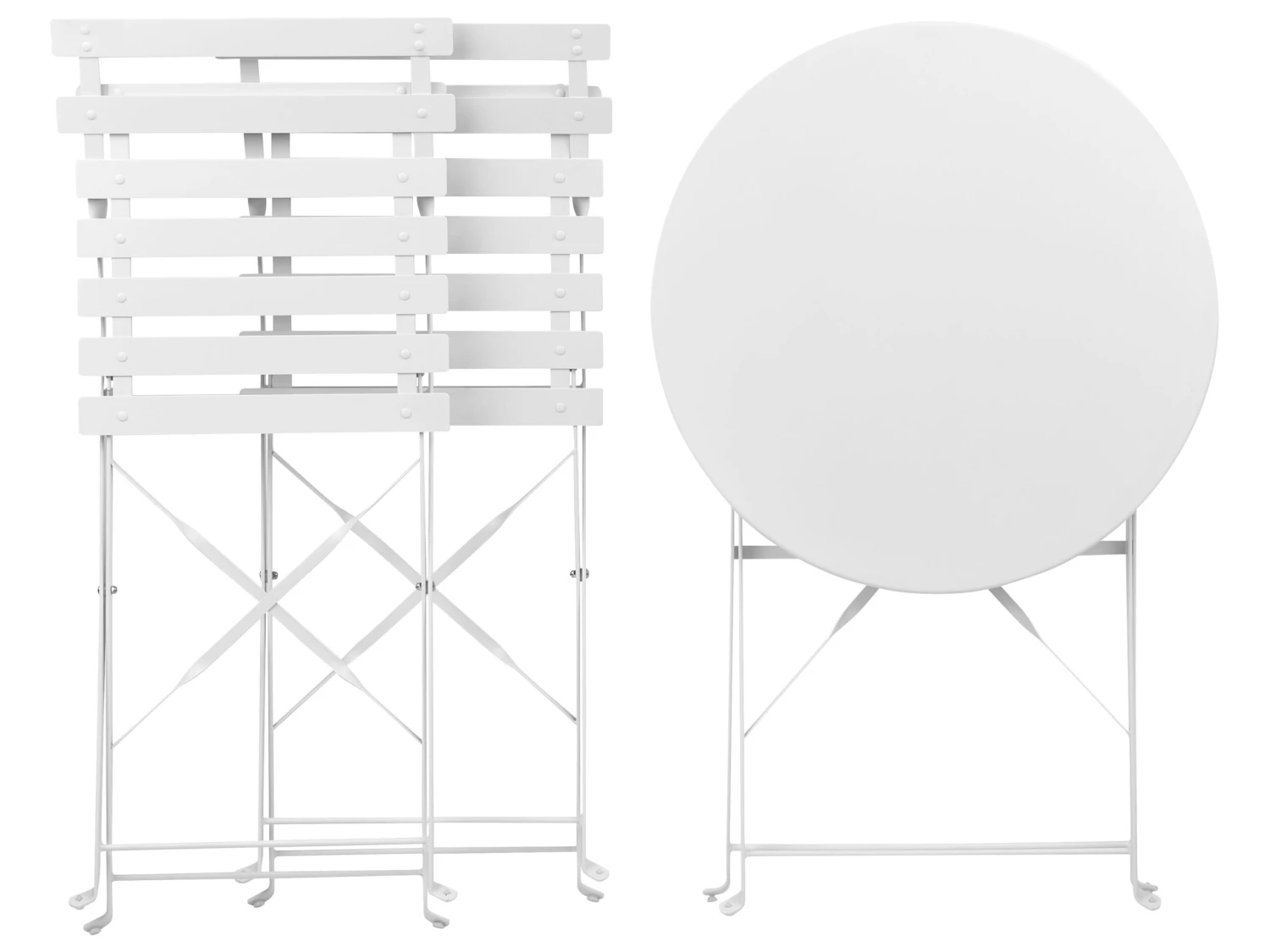 Balkonset Weiß 2 Stühle Zusammenklappbar FIORI 6 Balkonset Weiß 2 Stühle Zusammenklappbar FIORI – Bild 6