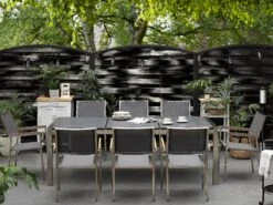 Gartenstuhl Schwarz 6er Set Edelstahl GROSSETO 10 Gartenstuhl Schwarz 6er Set Edelstahl GROSSETO -Beliani Verkaufsgeschäft undef src sa picid 452970 type color image