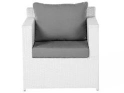Lounge Set Rattan Weiß 6-Sitzer Auflagen Grau ROMA 16 Lounge Set Rattan Weiß 6-Sitzer Auflagen Grau ROMA -Beliani Verkaufsgeschäft undef src sa picid 677877 type whitesh image