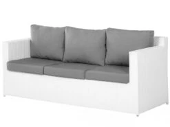 Lounge Set Rattan Weiß 6-Sitzer Auflagen Grau ROMA 12 Lounge Set Rattan Weiß 6-Sitzer Auflagen Grau ROMA -Beliani Verkaufsgeschäft undef src sa picid 677879 type whitesh image