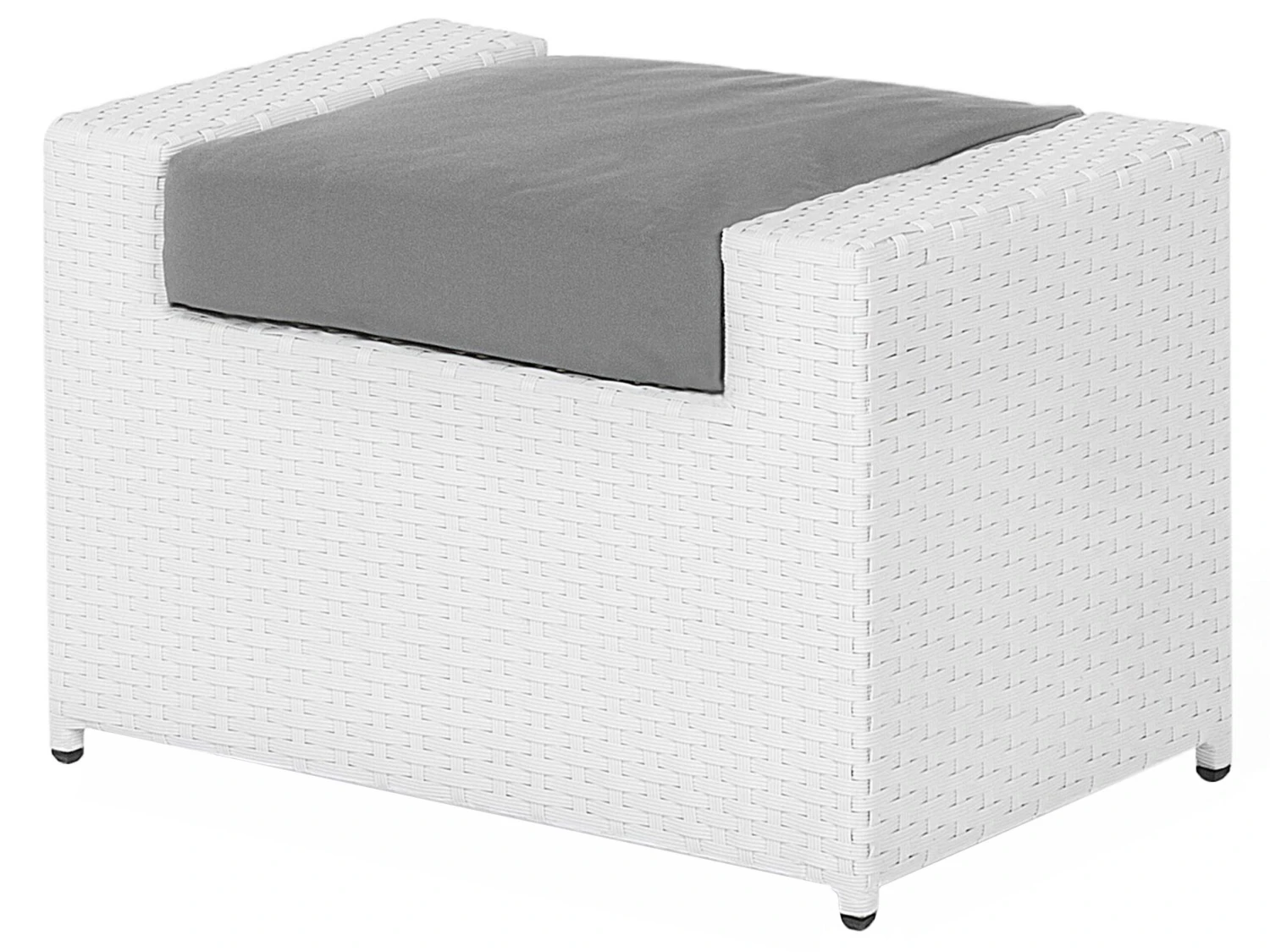 Lounge Set Rattan Weiß 6-Sitzer Auflagen Grau ROMA 10 Lounge Set Rattan Weiß 6-Sitzer Auflagen Grau ROMA – Bild 10