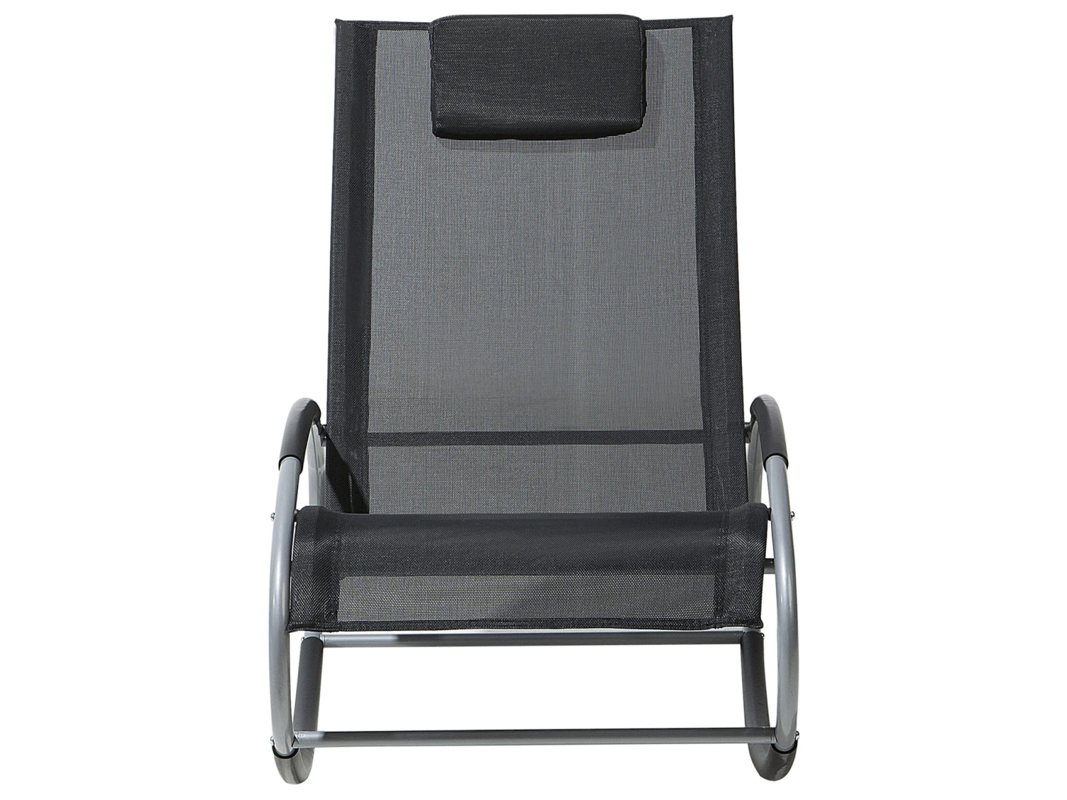 Gartenstuhl Textil Schwarz Schaukelfunktion CAMPO 4 Gartenstuhl Textil Schwarz Schaukelfunktion CAMPO – Bild 4