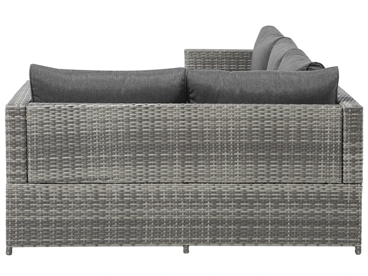 Lounge Set Rattan Grau 4-Sitzer Auflagen Grau AVOLA 8 Lounge Set Rattan Grau 4-Sitzer Auflagen Grau AVOLA – Bild 8