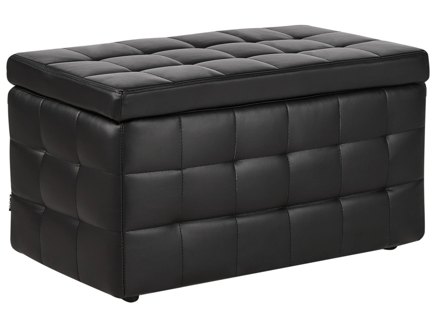 Hocker Mit Stauraum Kunstleder Schwarz MICHIGAN 1 Hocker Mit Stauraum Kunstleder Schwarz MICHIGAN