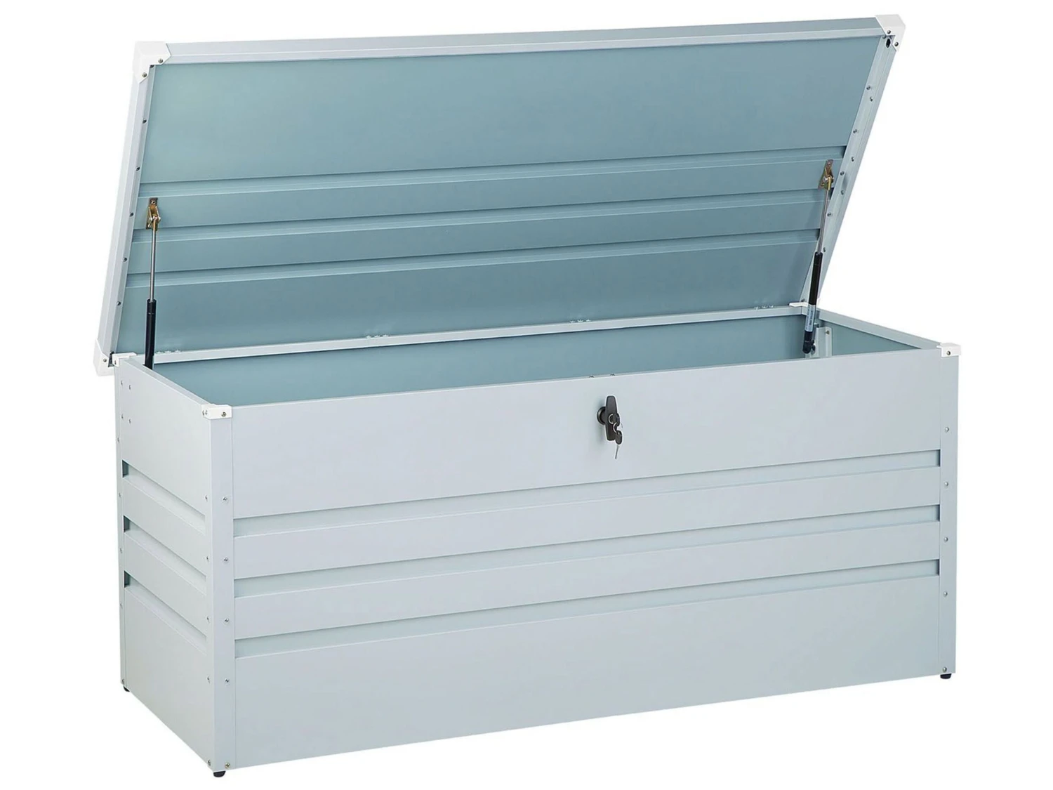 Auflagenbox Stahl Hellgrau 132 X 62 Cm CEBROSA 1 Auflagenbox Stahl Hellgrau 132 X 62 Cm CEBROSA