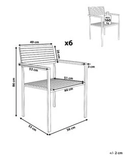 Gartenstuhl Edelstahl / Teakholz Hellbraun 6er Set VIAREGGIO 9 Gartenstuhl Edelstahl / Teakholz Hellbraun 6er Set VIAREGGIO -Beliani Verkaufsgeschäft undef src sa picid 738579 type whitesh image