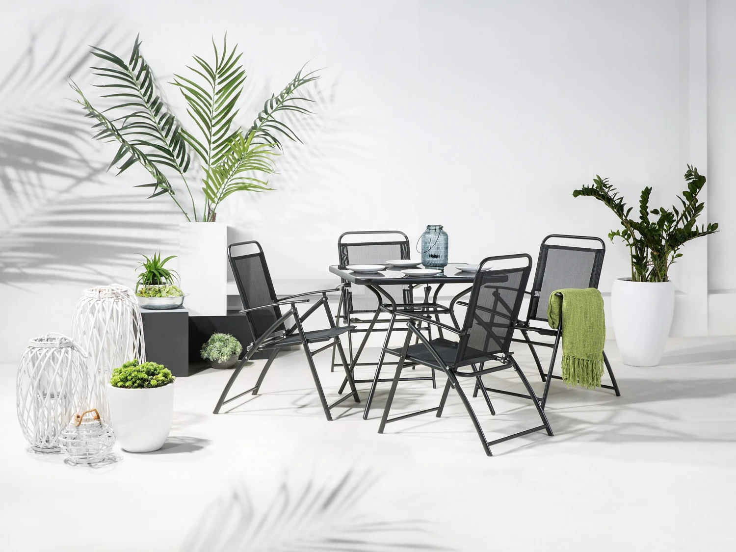 Gartentisch Stahl Schwarz 80 X 80 Cm LIVO 5 Gartentisch Stahl Schwarz 80 X 80 Cm LIVO – Bild 5