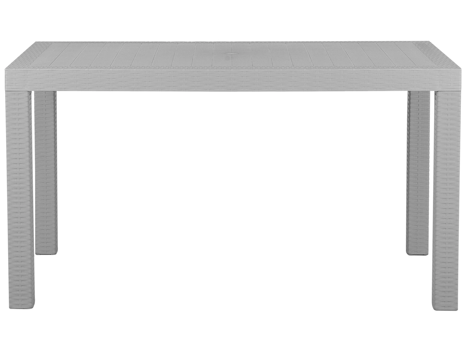 Gartentisch Rattanoptik Hellgrau 140 X 80 Cm FOSSANO 3 Gartentisch Rattanoptik Hellgrau 140 X 80 Cm FOSSANO – Bild 3