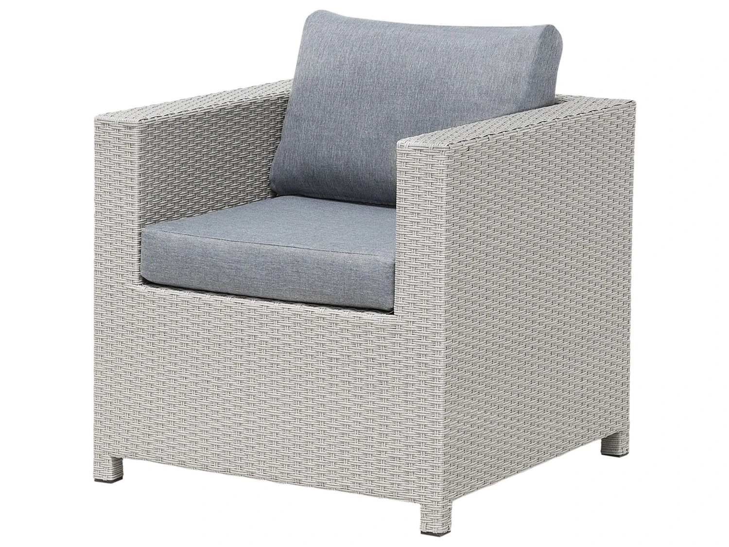 Lounge Set Rattan Hellgrau 4-Sitzer Auflagen Grau MILANO 7 Lounge Set Rattan Hellgrau 4-Sitzer Auflagen Grau MILANO – Bild 7