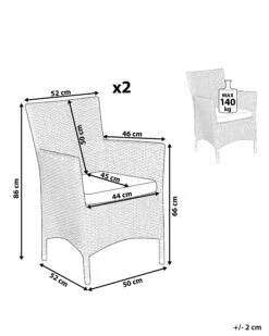Gartensessel Rattan Weiß 2er Set Auflage Grau ITALY 19 Gartensessel Rattan Weiß 2er Set Auflage Grau ITALY -Beliani Verkaufsgeschäft undef src sa picid 763661 type whitesh image
