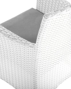 Gartensessel Rattan Weiß 2er Set Auflage Grau ITALY 15 Gartensessel Rattan Weiß 2er Set Auflage Grau ITALY -Beliani Verkaufsgeschäft undef src sa picid 763665 type whitesh image