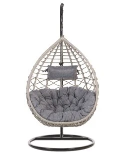 Hängesessel Mit Gestell ø 97 Cm Rattan Grau ARSITA 17 Hängesessel Mit Gestell ø 97 Cm Rattan Grau ARSITA -Beliani Verkaufsgeschäft undef src sa picid 763899 type whitesh image