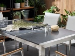 Gartentisch Edelstahl / Naturstein Schwarz Geflammt Verschiedene Größen GROSSETO 13 Gartentisch Edelstahl / Naturstein Schwarz Geflammt Verschiedene Größen GROSSETO -Beliani Verkaufsgeschäft undef src sa picid 764208 type whitesh image