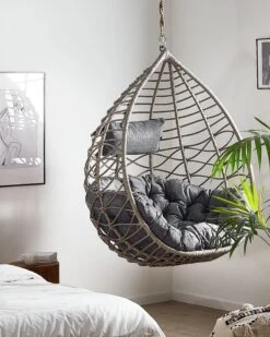 Hängesessel Mit Gestell ø 97 Cm Rattan Grau ARSITA 15 Hängesessel Mit Gestell ø 97 Cm Rattan Grau ARSITA -Beliani Verkaufsgeschäft undef src sa picid 765011 type color image