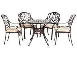 Gartenmöbel Set Aluminium Dunkelbraun 4-Sitzer ANCONA