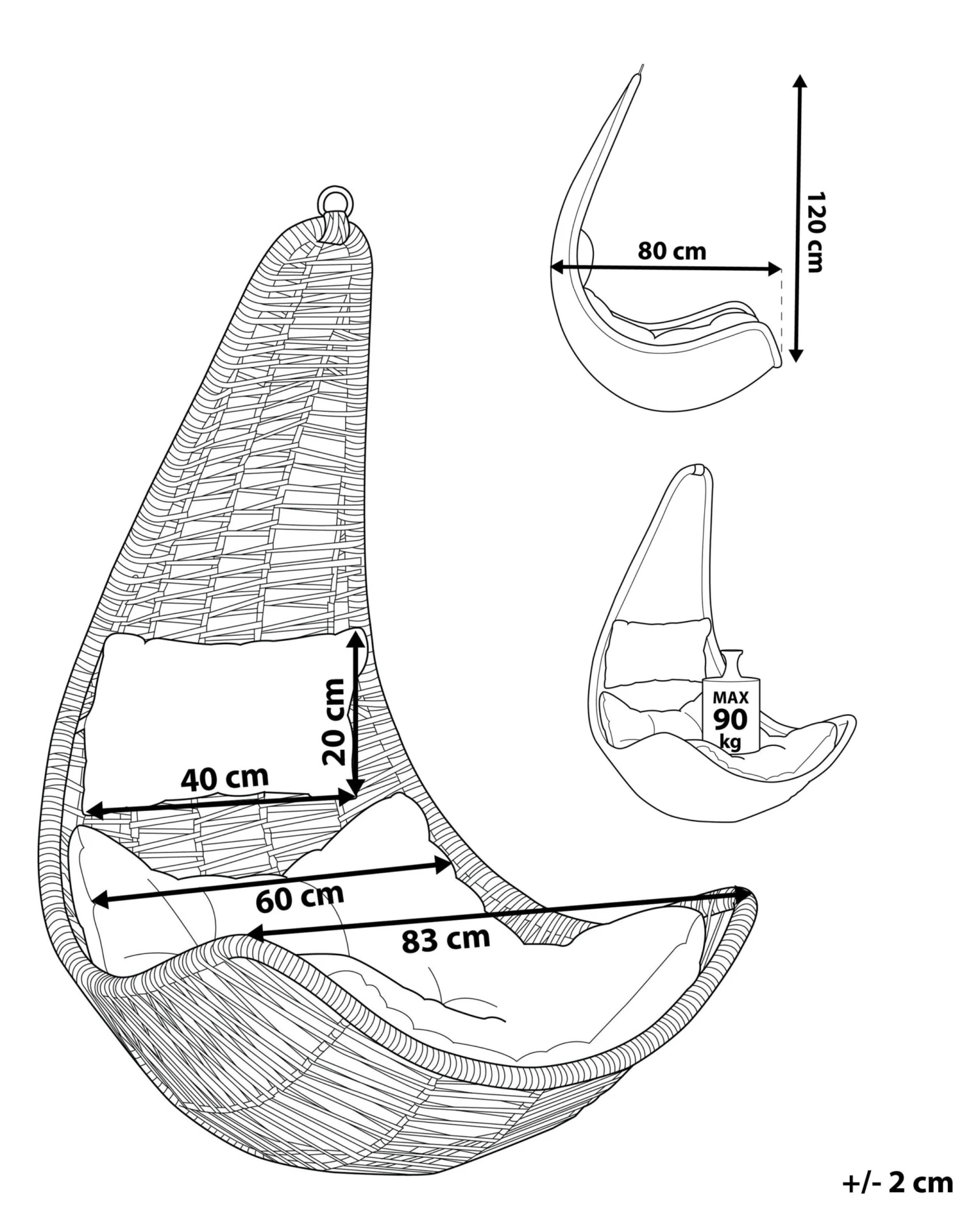 Hängesessel Rattan Natürlich ATRI II 6 Hängesessel Rattan Natürlich ATRI II – Bild 6