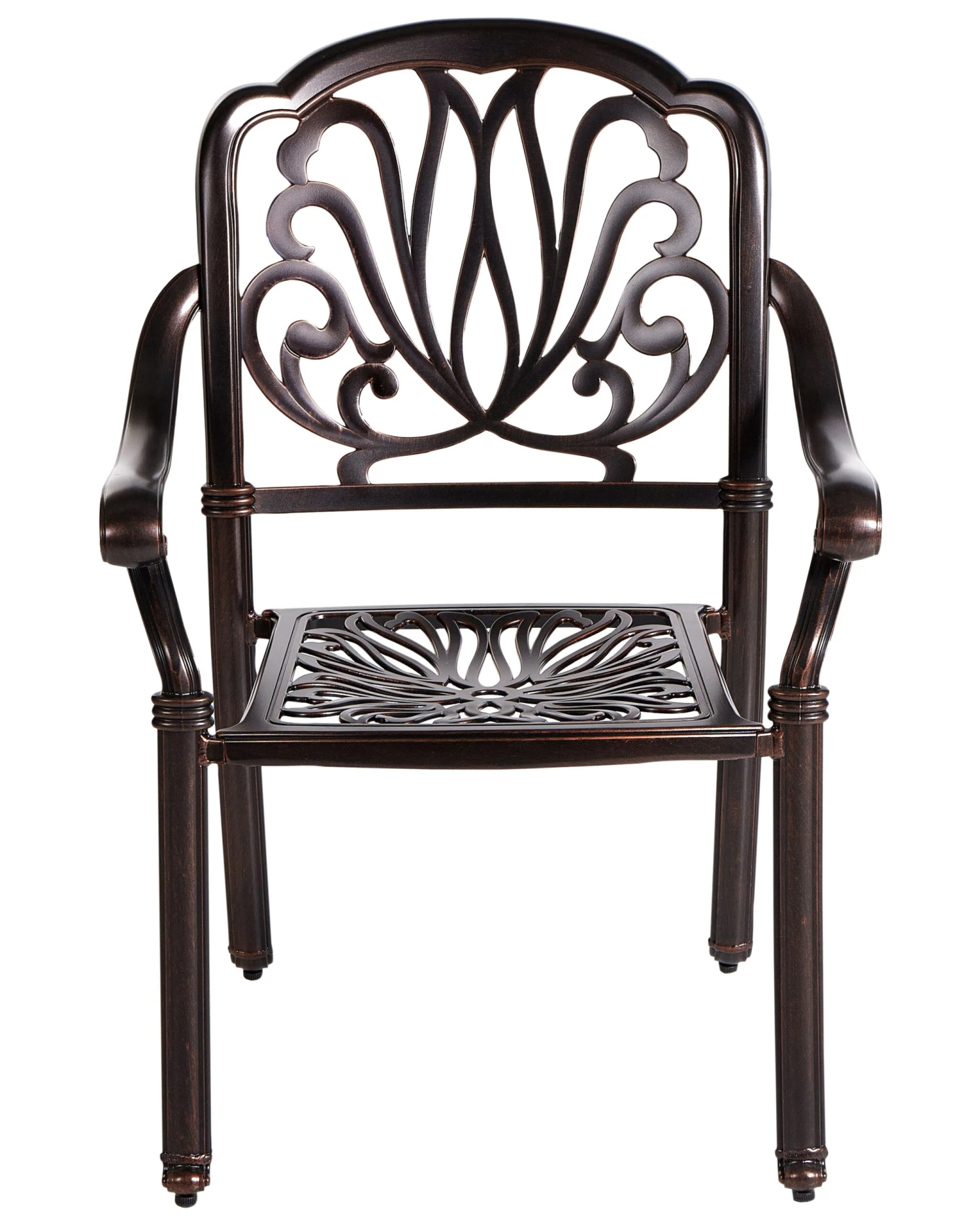 Gartenstuhl Aluminium Dunkelbraun 4er Set ANCONA 5 Gartenstuhl Aluminium Dunkelbraun 4er Set ANCONA – Bild 5