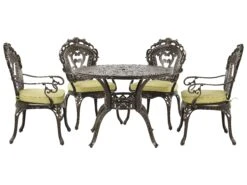 Gartenmöbel Set Aluminium Dunkelbraun 4-Sitzer SAPRI