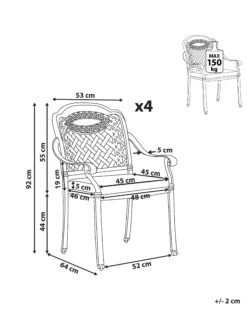 Gartenstuhl Aluminium Dunkelbraun 4er Set MANFRIA 19 Gartenstuhl Aluminium Dunkelbraun 4er Set MANFRIA -Beliani Verkaufsgeschäft undef src sa picid 766919 type whitesh image