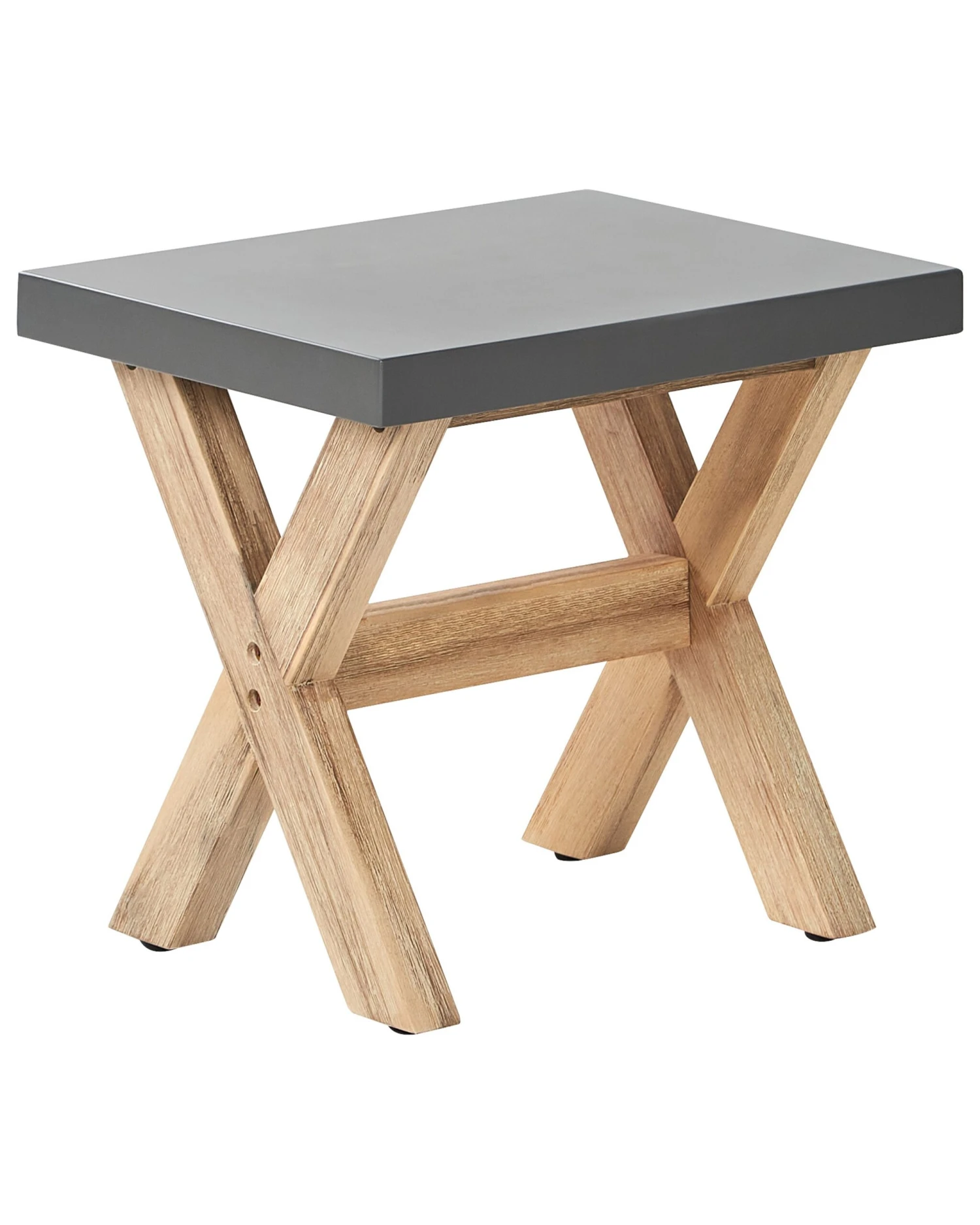 Hocker Faserzement / Akazienholz Grau / Heller Holzfarbton OLBIA