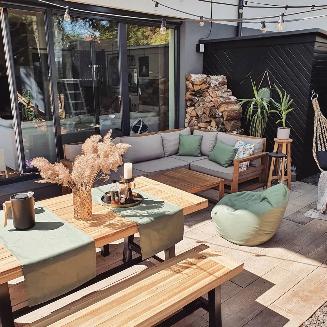 Sitzbank Akazienholz Schwarz / Hellbraun 140 Cm SCANIA 6 Sitzbank Akazienholz Schwarz / Hellbraun 140 Cm SCANIA – Bild 6