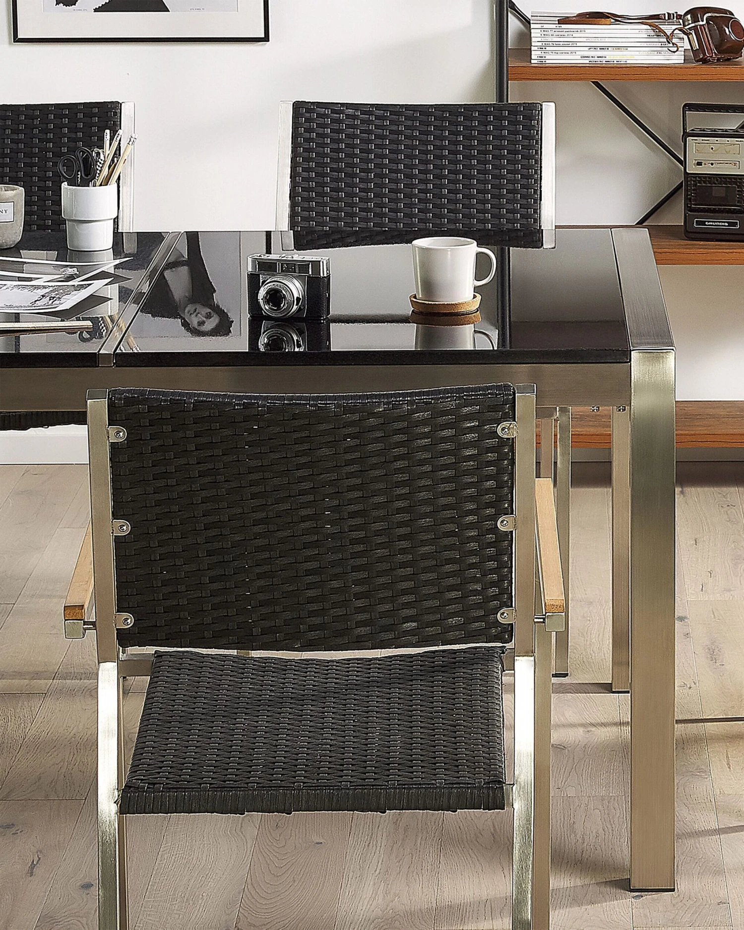 Gartenstuhl Rattan 2er Set Edelstahl GROSSETO 3 Gartenstuhl Rattan 2er Set Edelstahl GROSSETO – Bild 3