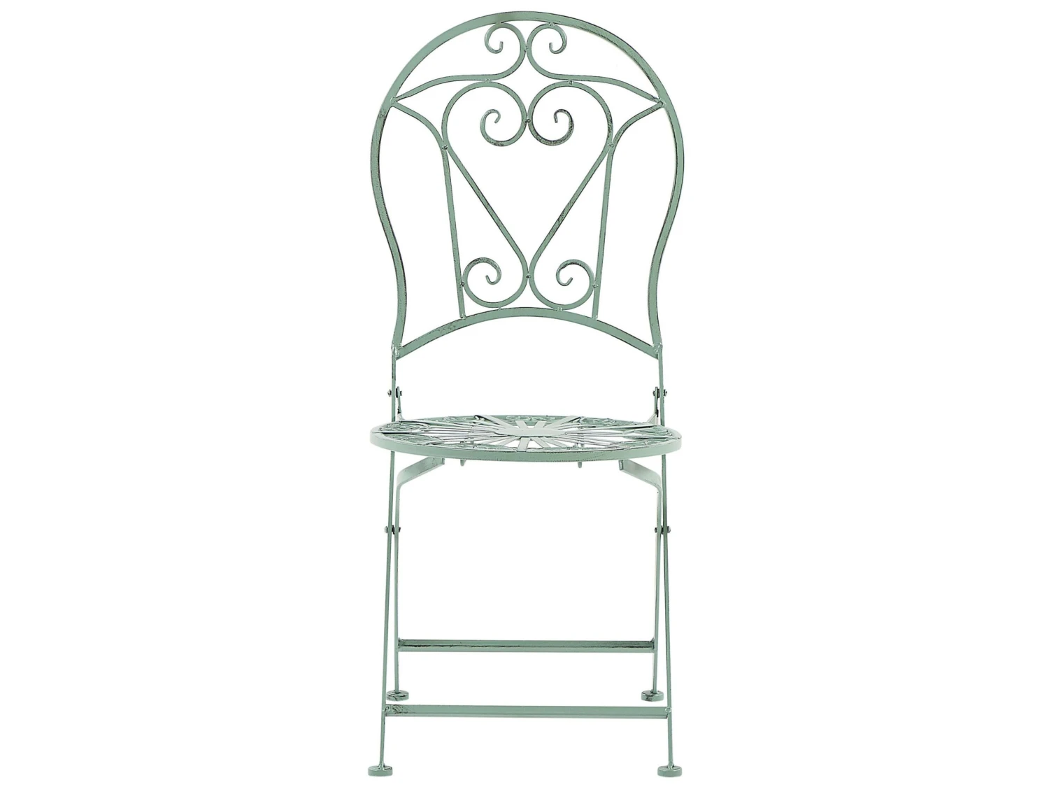 Balkonset Grün Metall 2 Stühle Klapptisch TRENTO 8 Balkonset Grün Metall 2 Stühle Klapptisch TRENTO – Bild 8