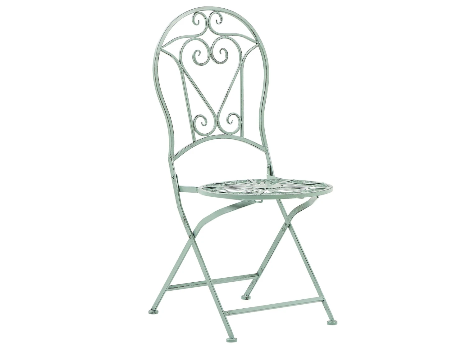 Balkonset Grün Metall 2 Stühle Klapptisch TRENTO 7 Balkonset Grün Metall 2 Stühle Klapptisch TRENTO – Bild 7