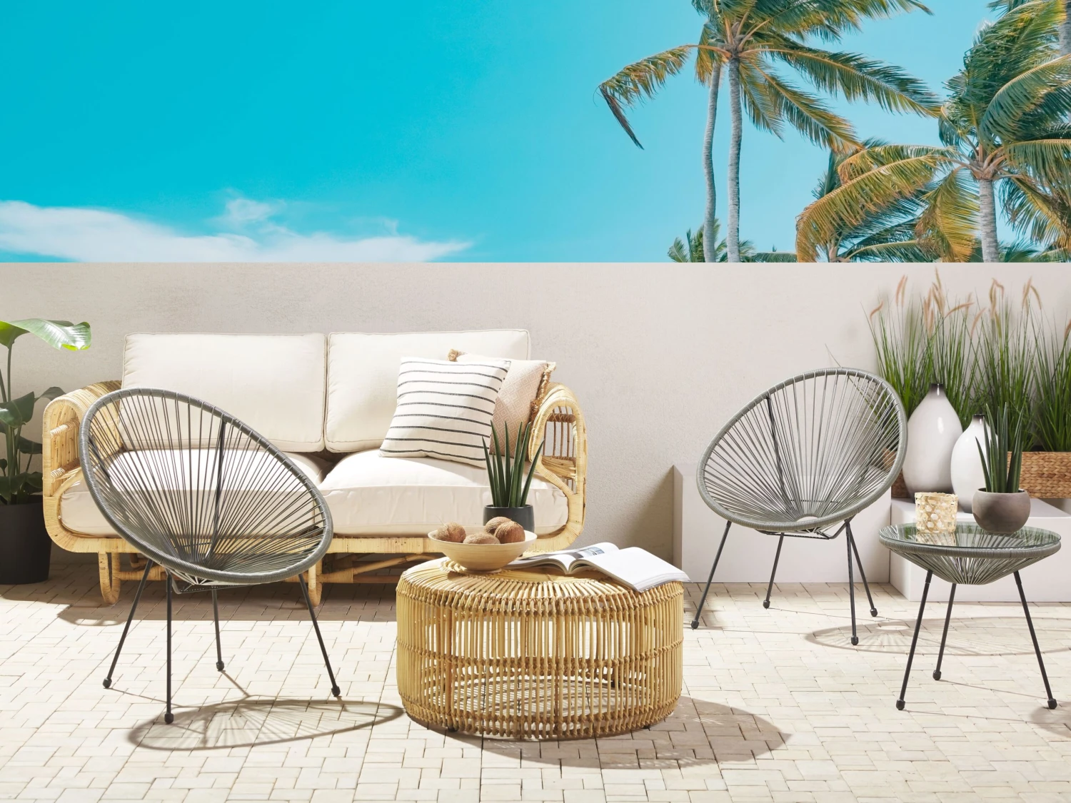 Balkonset Rattan Dunkelgrau ACAPULCO II 2 Balkonset Rattan Dunkelgrau ACAPULCO II – Bild 2