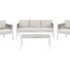Lounge Set Aluminium Weiß 5-Sitzer Auflagen Beige BORELLO
