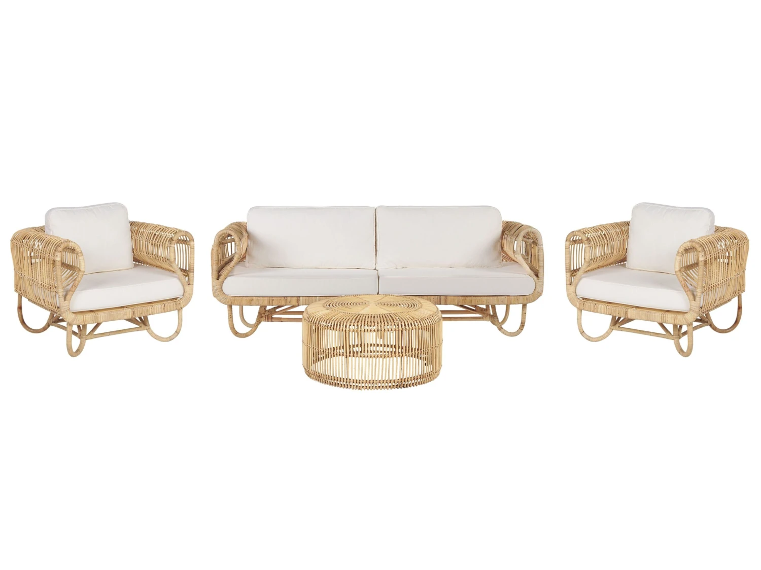 Gartenmöbelset Rattan Natürlich Mit Couchtisch DOLCEDO / LIMNI 1 Gartenmöbelset Rattan Natürlich Mit Couchtisch DOLCEDO / LIMNI