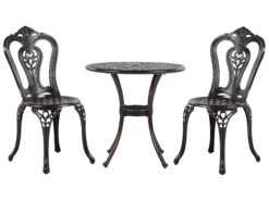 Balkonset Braun 2 Stühle Aluminium BOVINO