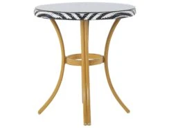 Gartentisch Rattan Schwarz / Weiß ø 70 Cm RIFREDDO