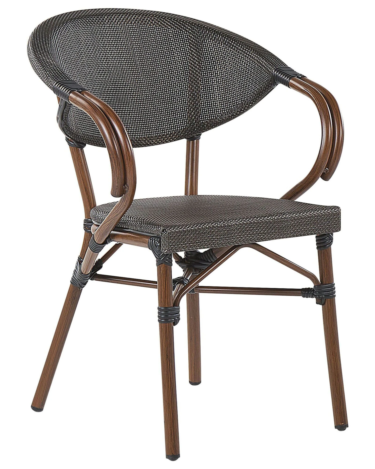 Gartenstuhl Grau / Dunkler Holzfarbton 4er Set CASPRI – Bild 4