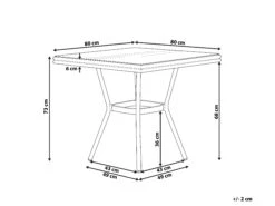 Gartentisch Aluminium Grau / Dunkler Holzfarbton 80 X 80 Cm CASPRI 13 Gartentisch Aluminium Grau / Dunkler Holzfarbton 80 X 80 Cm CASPRI -Beliani Verkaufsgeschäft undef src sa picid 799079 type whitesh image