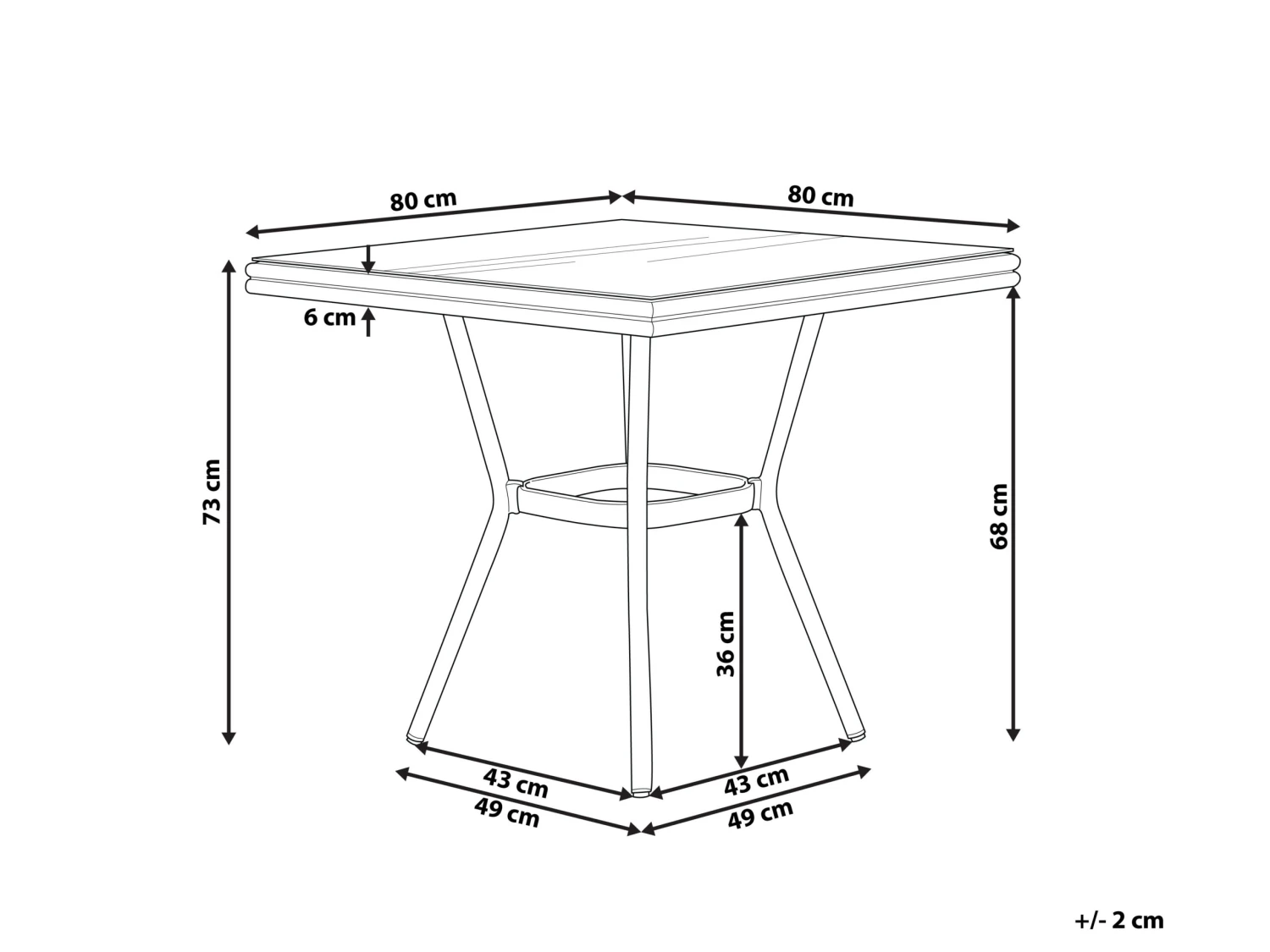 Gartentisch Aluminium Grau / Dunkler Holzfarbton 80 X 80 Cm CASPRI 7 Gartentisch Aluminium Grau / Dunkler Holzfarbton 80 X 80 Cm CASPRI – Bild 7