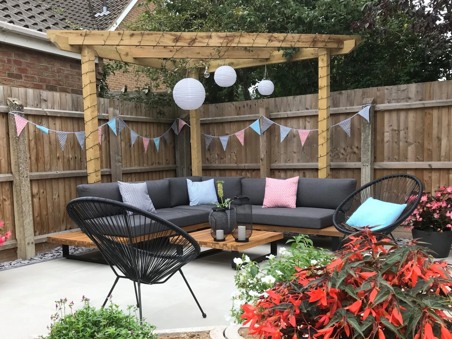 Lounge Set Zertifiziertes Akazienholz 5-Sitzer Hellbraun Auflagen Grau MYKONOS 9 Lounge Set Zertifiziertes Akazienholz 5-Sitzer Hellbraun Auflagen Grau MYKONOS – Bild 9