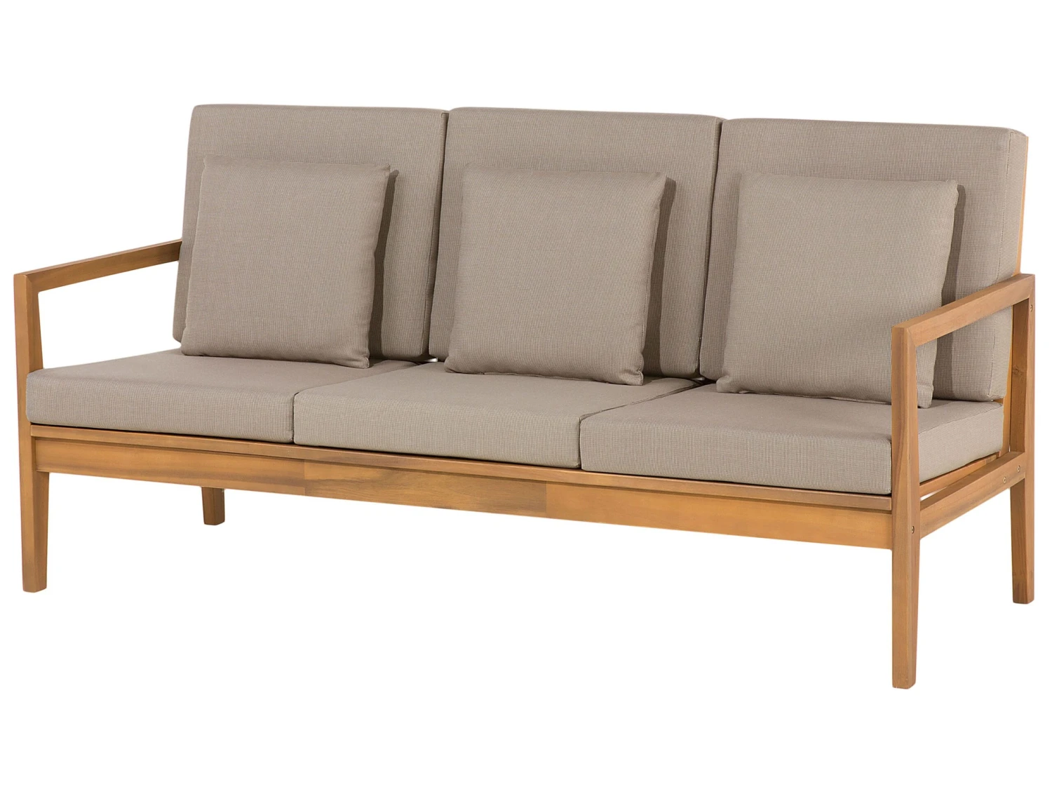 Lounge Set Zertifiziertes Holz Hellbraun 7-Sitzer Auflagen Grau PATAJA 5 Lounge Set Zertifiziertes Holz Hellbraun 7-Sitzer Auflagen Grau PATAJA – Bild 5