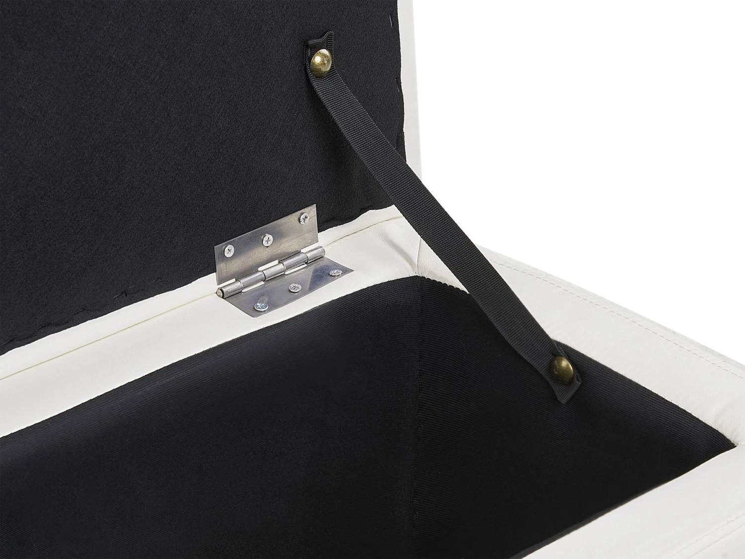 Hocker Mit Stauraum Kunstleder Weiß MICHIGAN 6 Hocker Mit Stauraum Kunstleder Weiß MICHIGAN – Bild 6