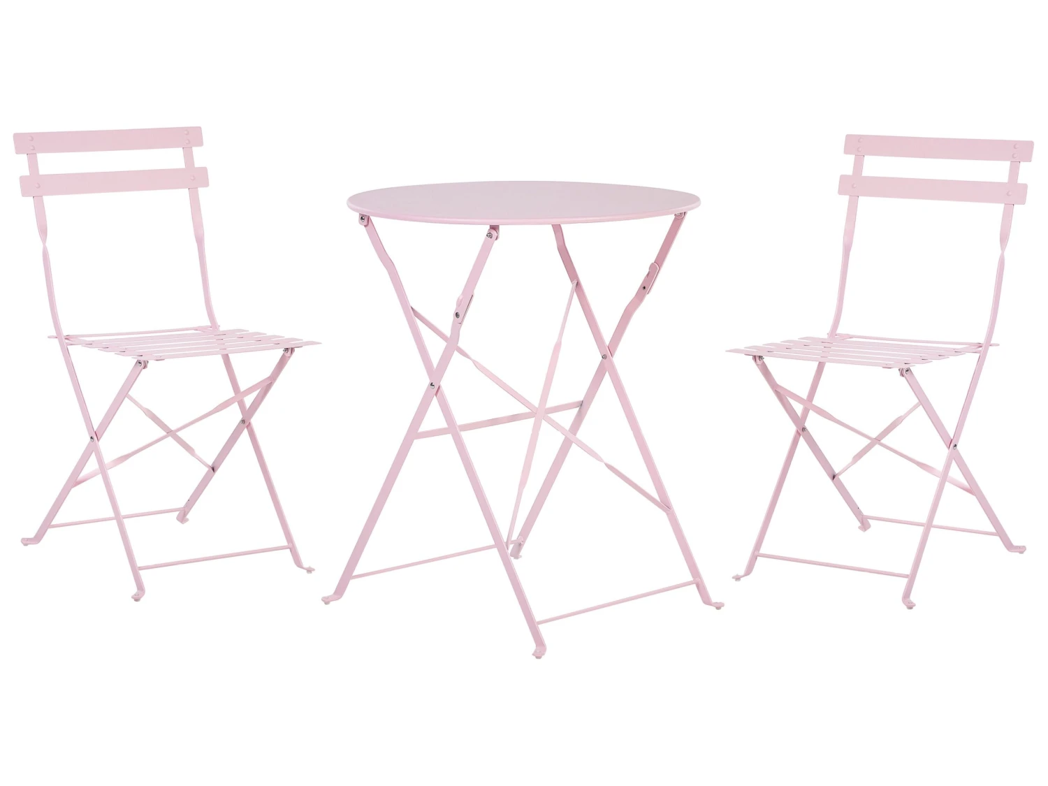 Balkonset Pastellrosa 2 Stühle Zusammenklappbar FIORI 1 Balkonset Pastellrosa 2 Stühle Zusammenklappbar FIORI