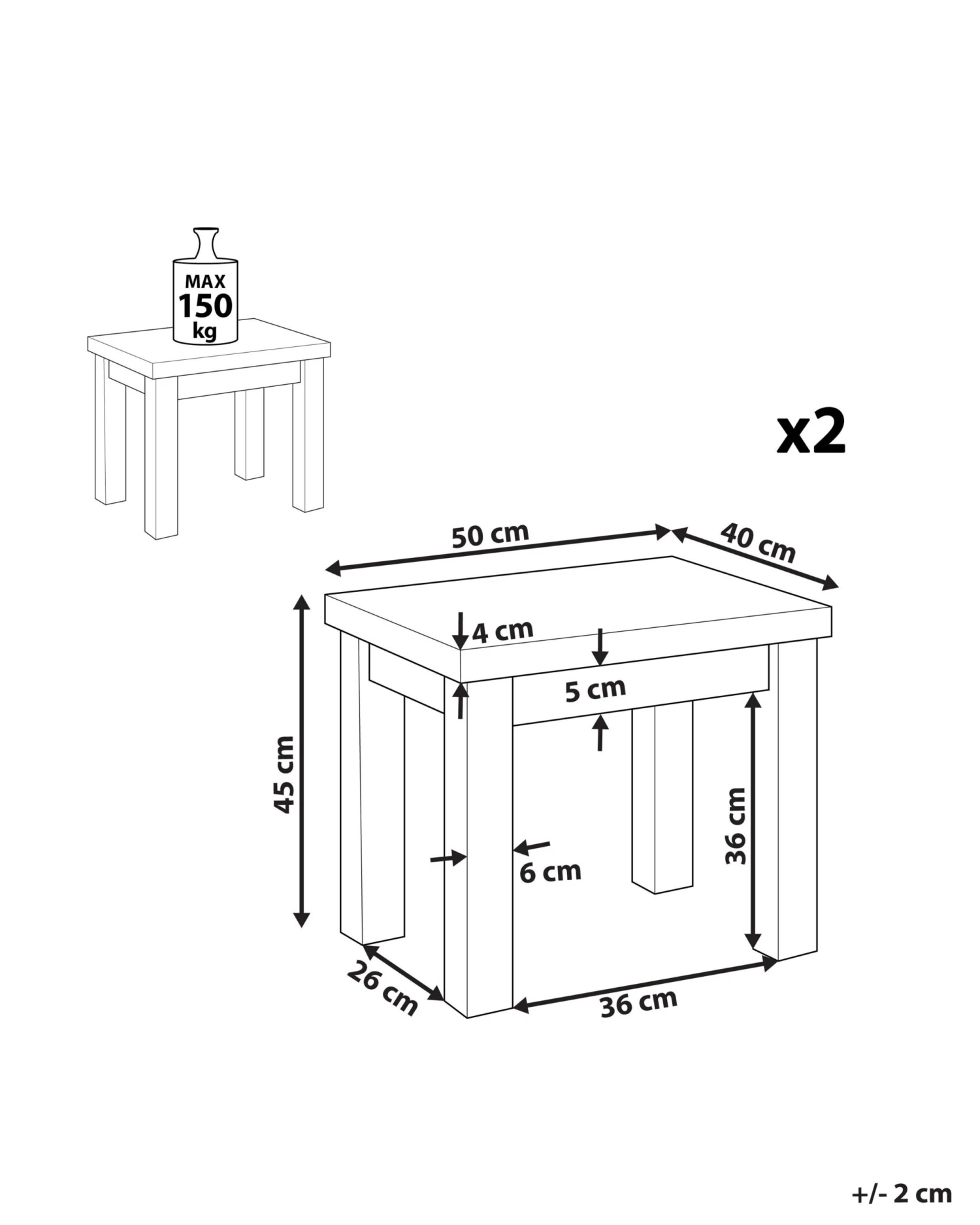 Gartenstuhl Beton / Akazienholz Grau / Heller Holzfarbton 2er Set OSTUNI 9 Gartenstuhl Beton / Akazienholz Grau / Heller Holzfarbton 2er Set OSTUNI – Bild 9