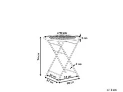 Gartentisch Cremeweiß Metall 90 Cm Zusammenklappbar BIVIO 11 Gartentisch Cremeweiß Metall 90 Cm Zusammenklappbar BIVIO -Beliani Verkaufsgeschäft undef src sa picid 806692 type whitesh image