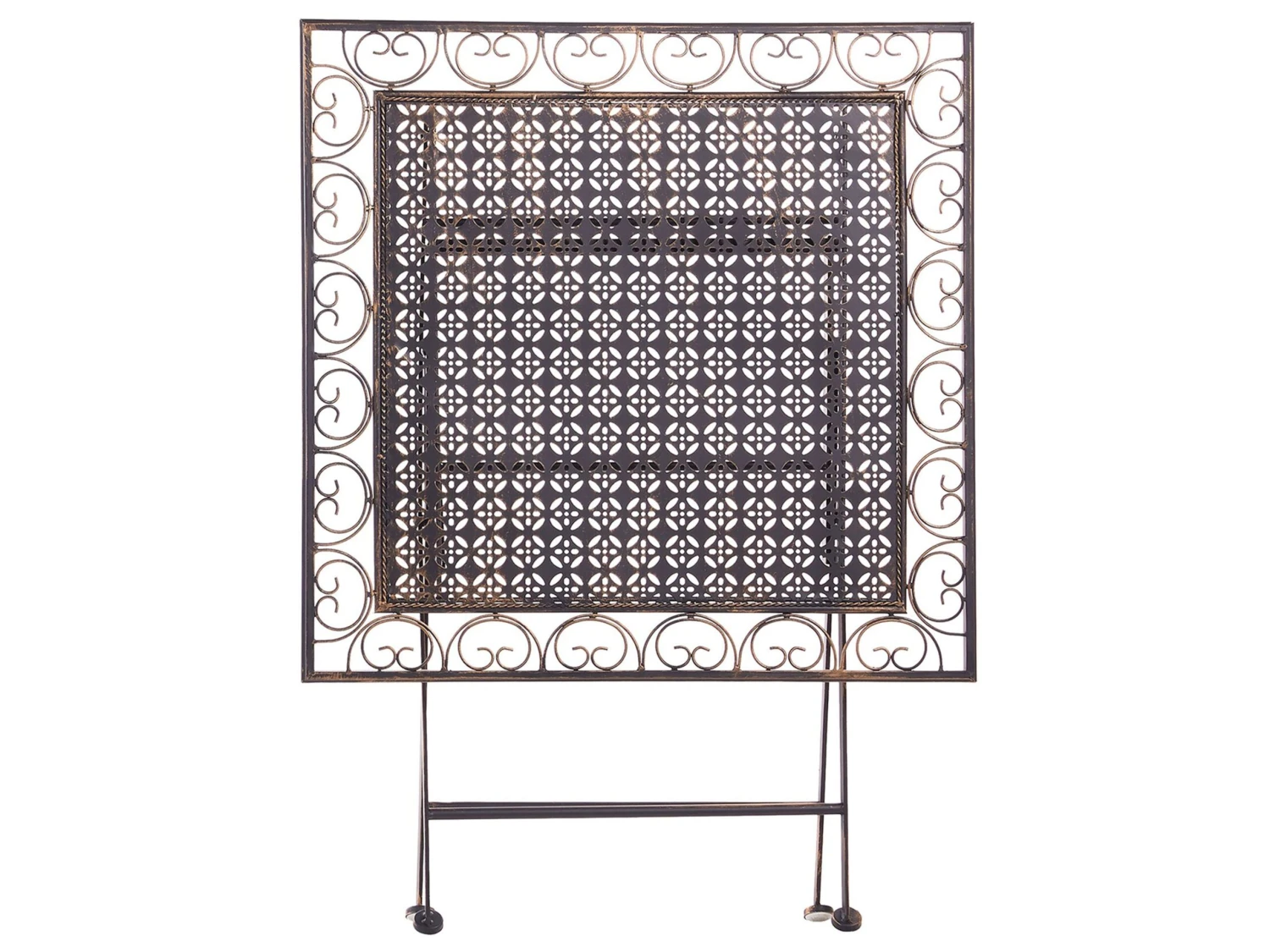 Gartentisch Schwarz Metall 70 X 70 Cm Zusammenklappbar BORMIO 4 Gartentisch Schwarz Metall 70 X 70 Cm Zusammenklappbar BORMIO – Bild 4