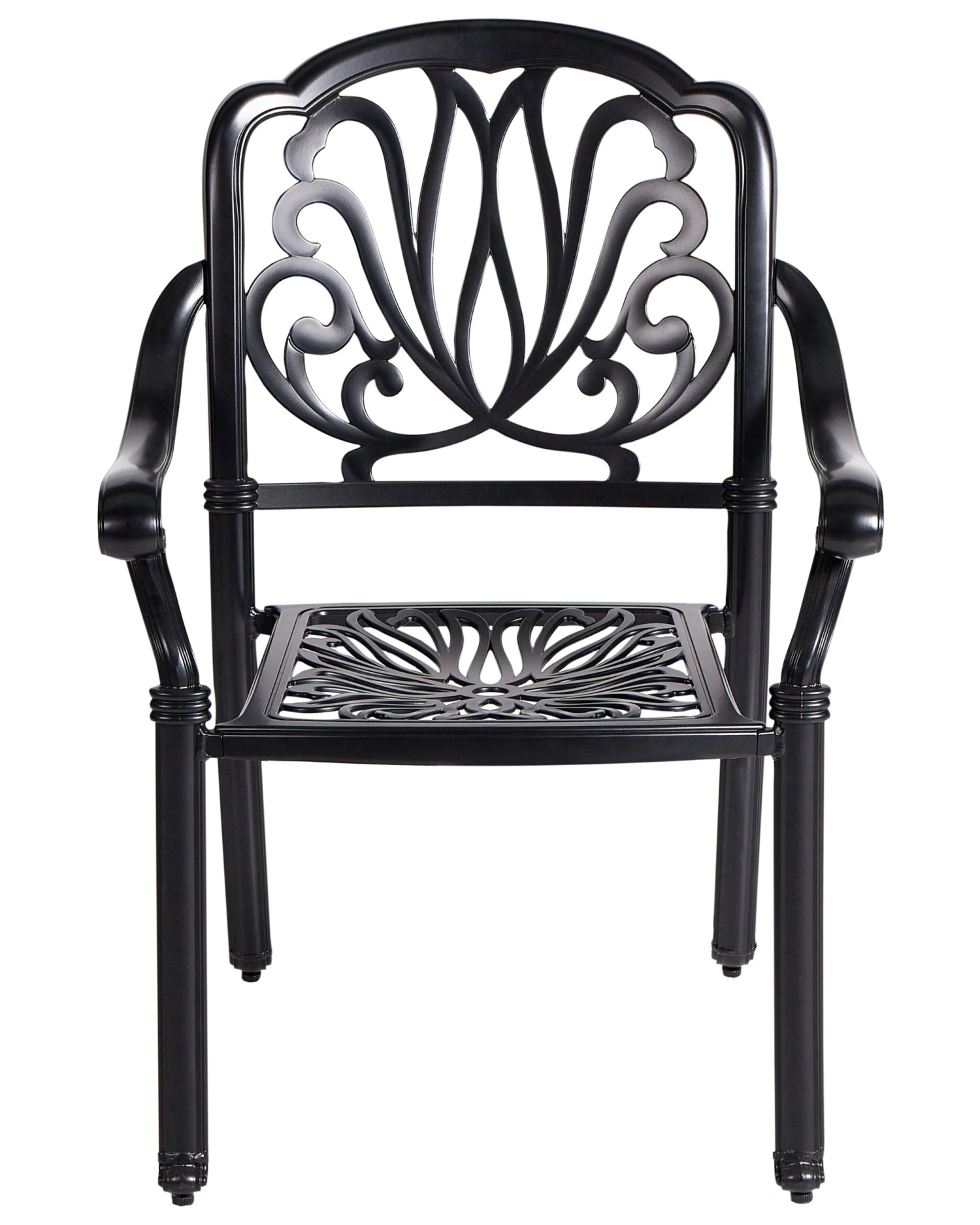 Gartenstuhl Aluminium Schwarz 4er Set ANCONA 5 Gartenstuhl Aluminium Schwarz 4er Set ANCONA – Bild 5