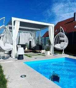 Hängesessel Mit Gestell ø 106 Cm Rattan Weiß FANO 19 Hängesessel Mit Gestell ø 106 Cm Rattan Weiß FANO -Beliani Verkaufsgeschäft undef src sa picid 807407 type whitesh image