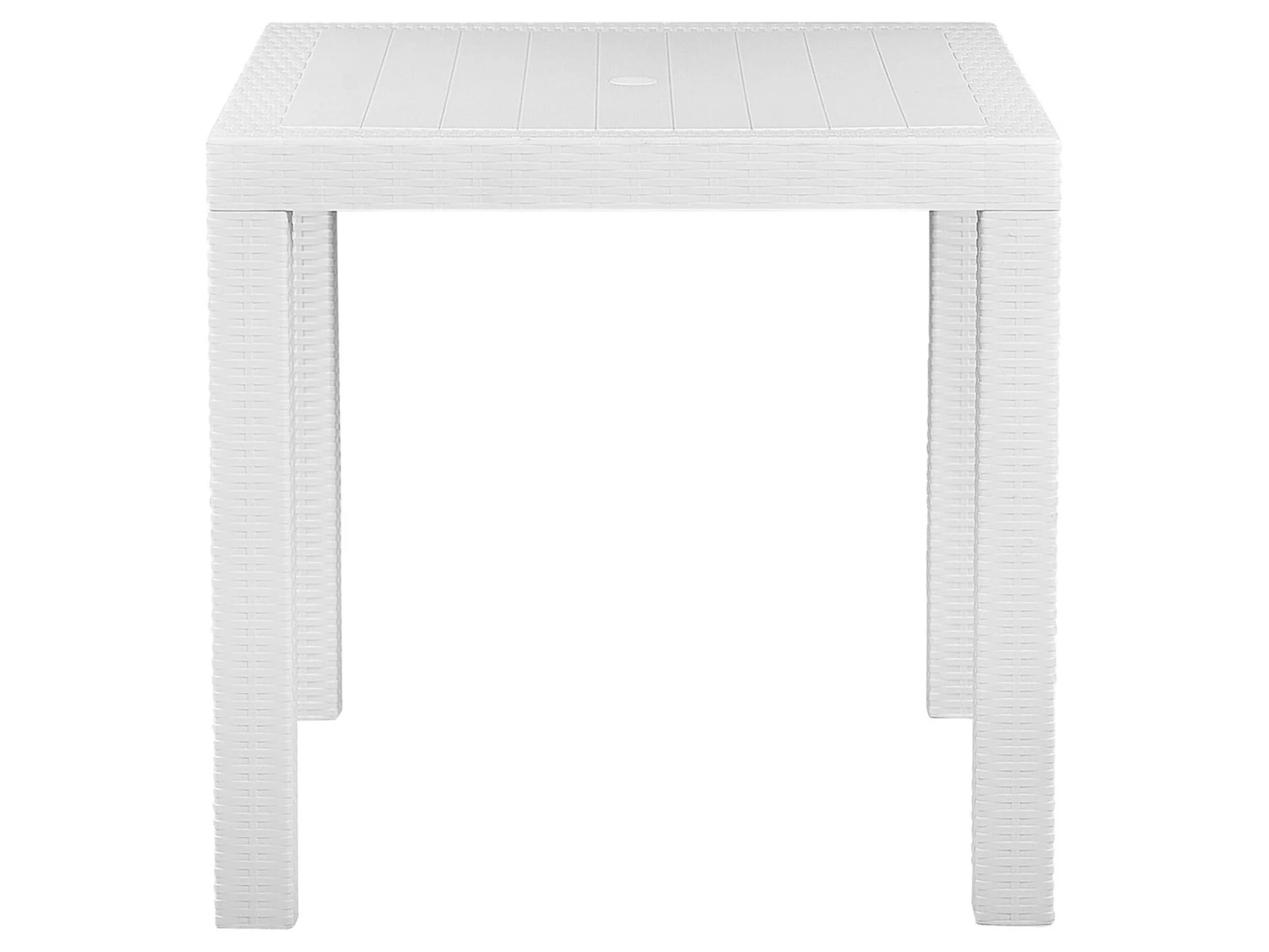 Gartentisch Rattanoptik Weiß 80 X 80 Cm FOSSANO 4 Gartentisch Rattanoptik Weiß 80 X 80 Cm FOSSANO – Bild 4