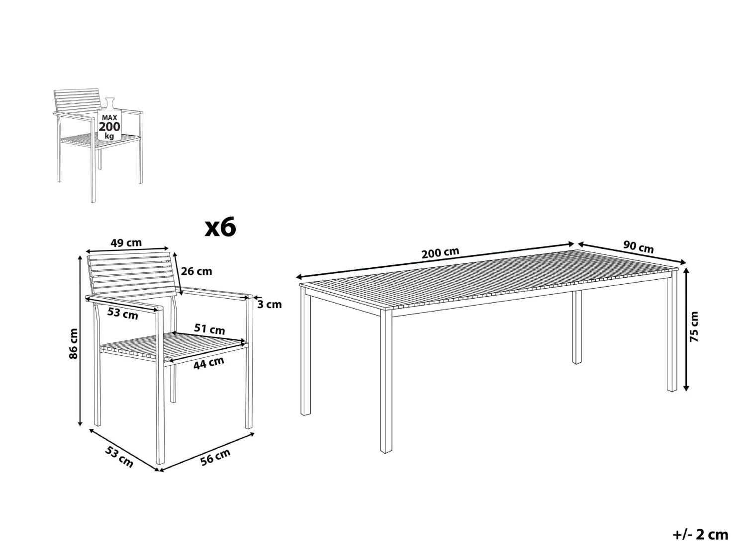 Gartenmöbel Set Edelstahl / Teakholz Hellbraun 6-Sitzer VIAREGGIO 8 Gartenmöbel Set Edelstahl / Teakholz Hellbraun 6-Sitzer VIAREGGIO – Bild 8