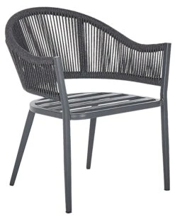 Gartenstuhl Aluminium / Flechtseil Grau 2er Set MILETO -Beliani Verkaufsgeschäft undef src sa picid 808124 type whitesh image