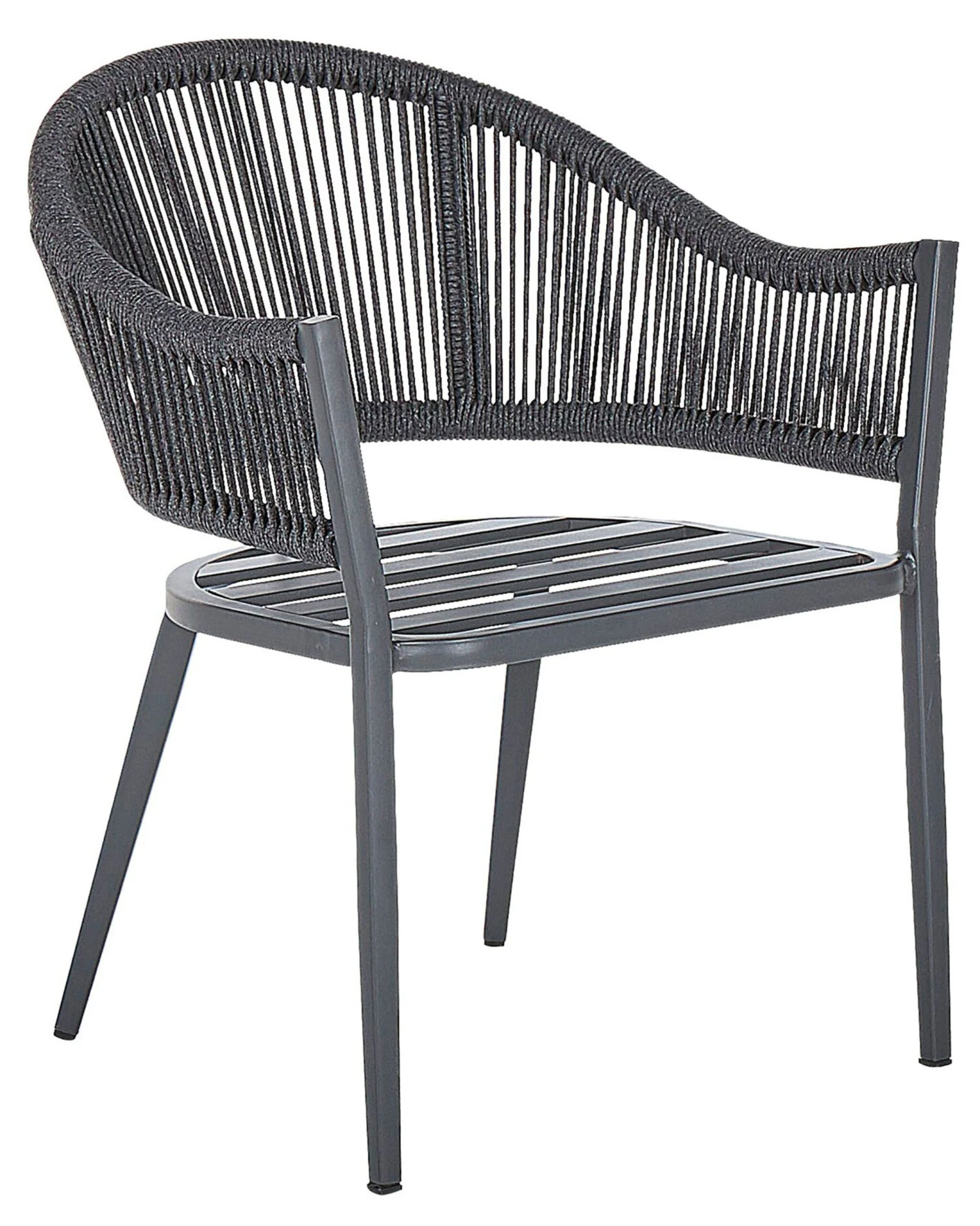 Gartenstuhl Aluminium / Flechtseil Grau 2er Set MILETO – Bild 4
