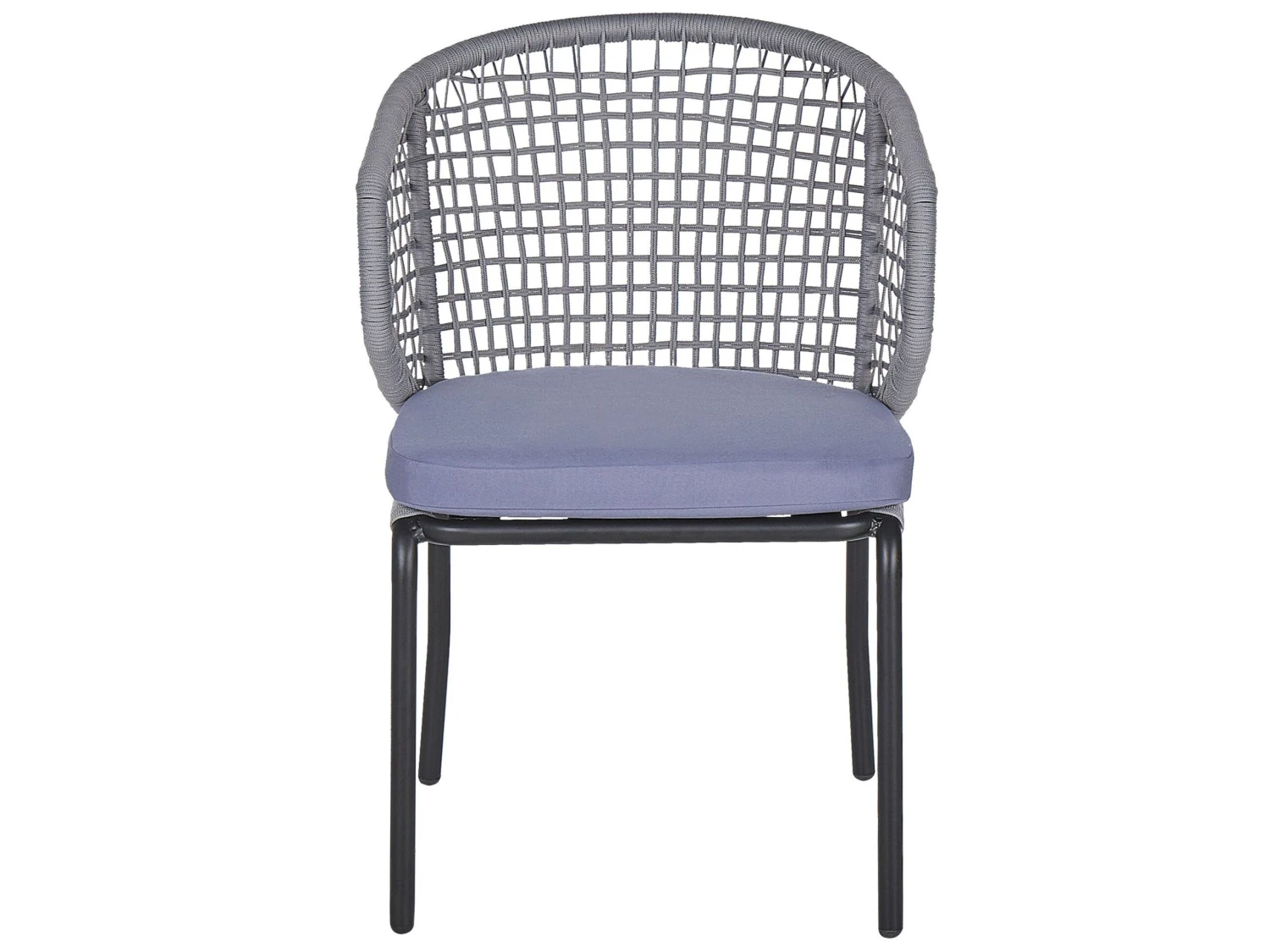 Balkonset Flechtseil Schwarz / Grau Auflagen Grau PALMI 6 Balkonset Flechtseil Schwarz / Grau Auflagen Grau PALMI – Bild 6